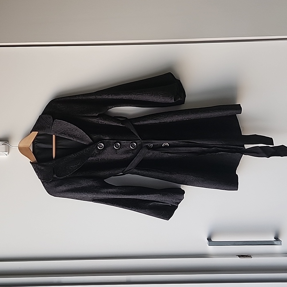 Vintage Brocade Witchy Bubble Sleeve Trench Coat